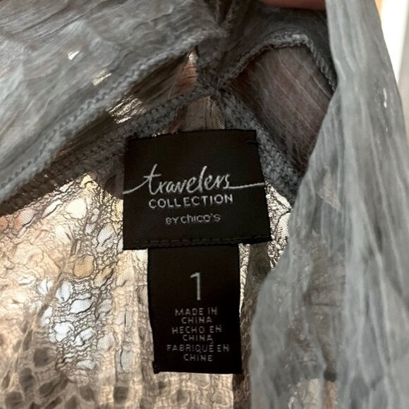 Chico’s Traveler’s Collection Relaxed Fit Boho Crinkled Jacket Size Medium - Picture 12 of 12